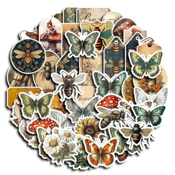50 multicolor forest bug vinyl stickers decor laptop scrapbook phone mug helmet - Picture 3 of 7